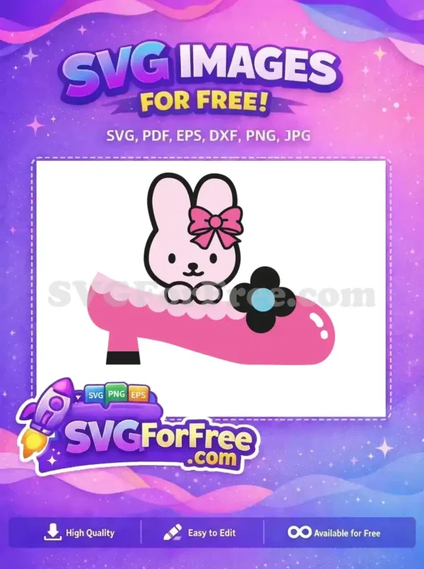 Free Pink Bow Hello Kitty Free on Shoe Free SVG