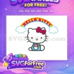 Free Rainbow Free Clouds Hello Kitty Free SVG - Instant Download