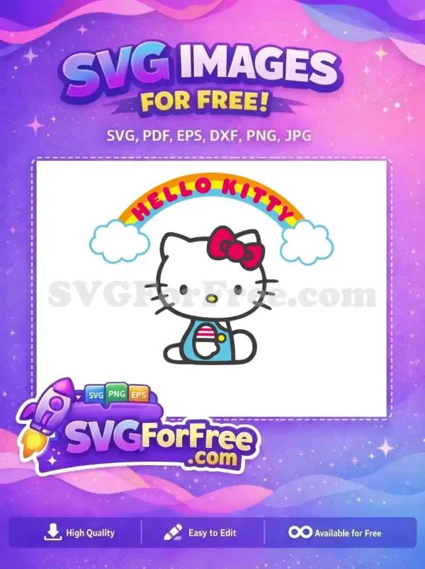 Free Rainbow Free Clouds Hello Kitty Free SVG