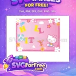 Free Pink Flowers Free Hello Kitty Patchwork Free SVG - Instant Download