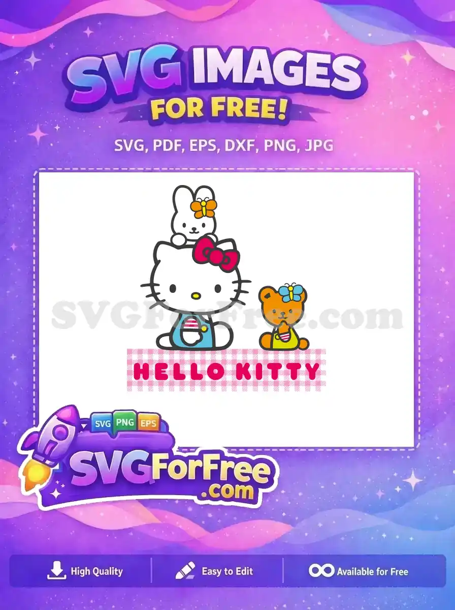 Free Bunny Orange Bow Free Teddy Bear Hello Kitty Free SVG