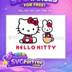 Free Red Bow Hello Kitty Free Bunny in Cup Free SVG 1 - Instant Download
