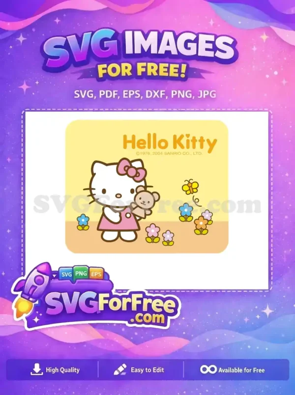 Free Pink Bow Free Teddy Bear Hello Kitty Free SVG 2