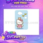 Free Teddy Bear Peek Free Flying Birds Hello Kitty Free SVG - Instant Download