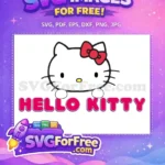 Free Cute Bow Free Hello Kitty Head Free SVG - Instant Download