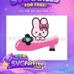 Free Pink Bow Bunny Free On Shoe Hello Kitty Free SVG - Instant Download