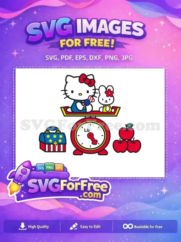 Free Red Bow Hello Kitty Free Weighing Apples Design Free SVG