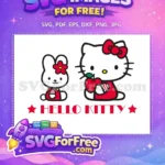 Free Smiling Hello Kitty Free Holding Apple Hello Kitty Free SVG - Instant Download