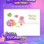 Free Pink Ladybug Free Mushroom Hello Kitty Scene Free SVG - Instant Download