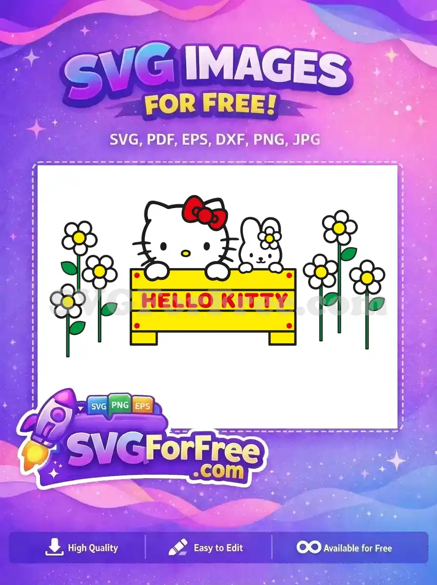 Free Red Bow Hello Kitty Free Bunny Friend Hello Kitty Free SVG