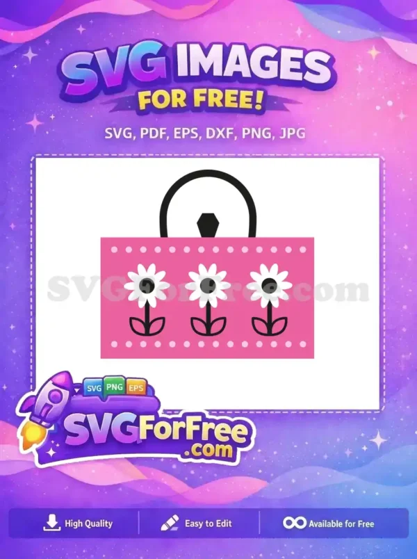 Free Pink Floral Bag Free Cute Hello Kitty Free SVG