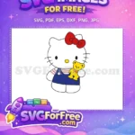 Free Red Bow Free Yellow Teddy Hello Kitty Free SVG 2 - Instant Download