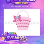 Free Pink Flower Bow Basket Free Hello Kitty Free SVG - Instant Download