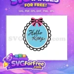 Free Pink Bow Free Blue Circle Hello Kitty Free SVG - Instant Download