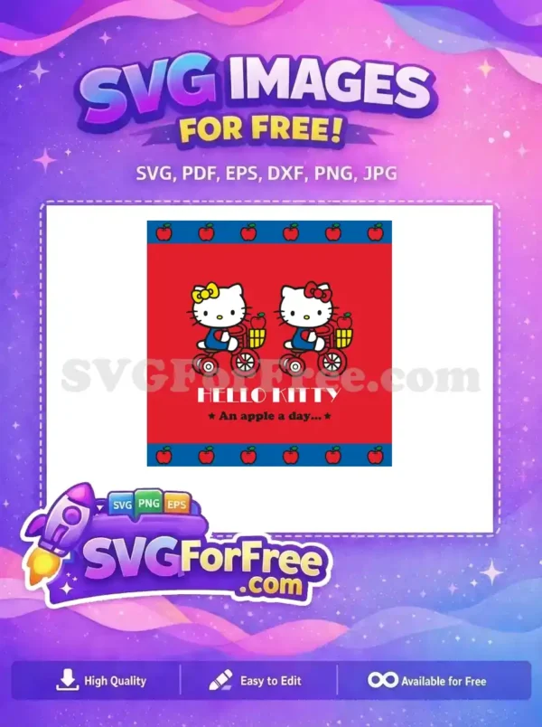 Free Yellow Bow Free Apple Basket Hello Kitty Free SVG