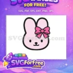 Free Pink Bow Cute Free Hello Kitty Face Free SVG - Instant Download