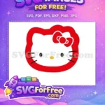 Free Red Bow Hello Kitty Free Simple Face Free SVG - Instant Download