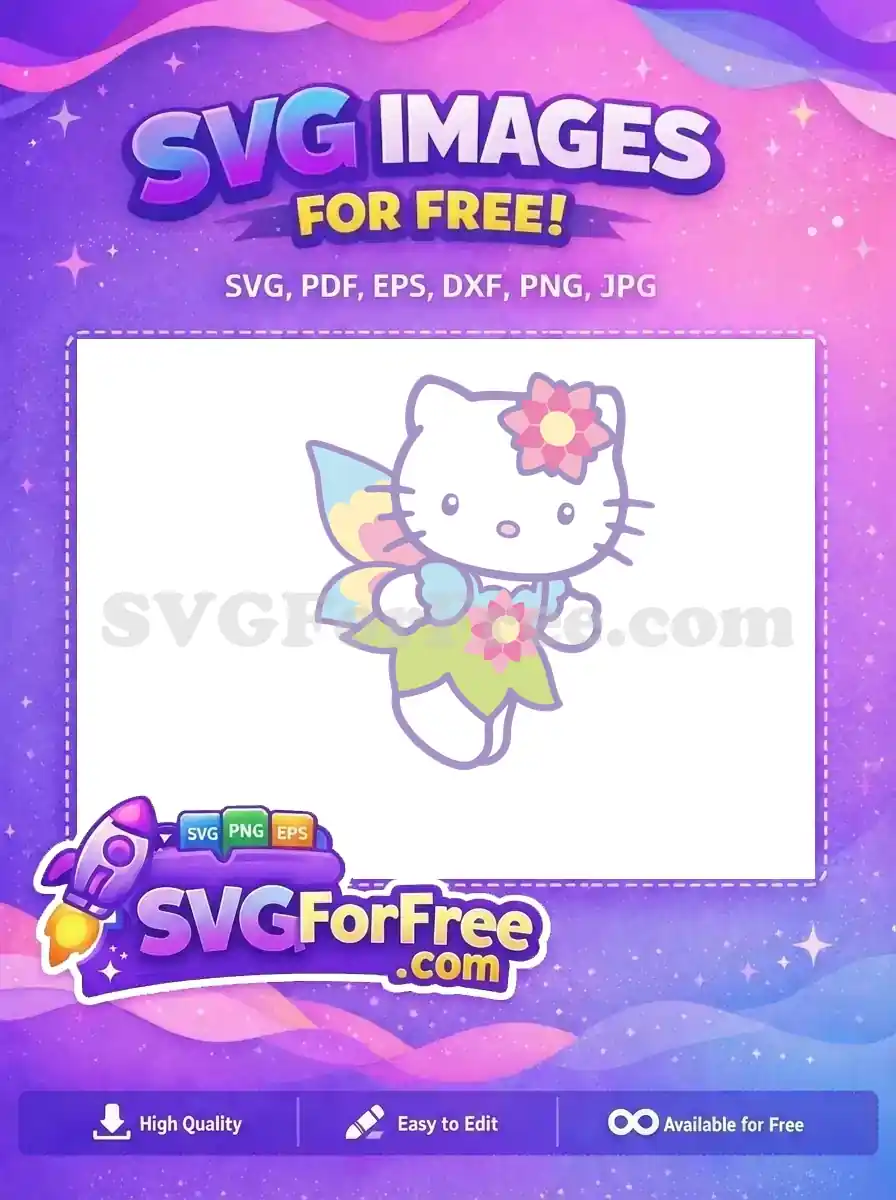 Free Flower Crown Free Butterfly Wings Hello Kitty Free SVG 2