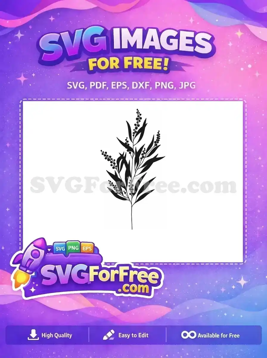 Free Eucalyptus Leaves Free Berries Herbs Silhouette Free SVG