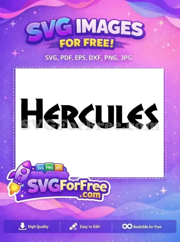 Free Hercules Silhouette Free Bold Text Hercules Disney Free SVG