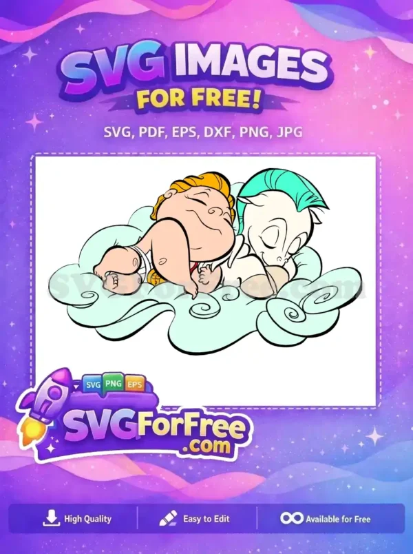 Free Sleeping Baby Hercules Free Pegasus Cloud Nap Hercules Free SVG