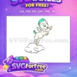 Free Pegasus Teal Mane Free Cloud Flying Hercules Free SVG - Instant Download