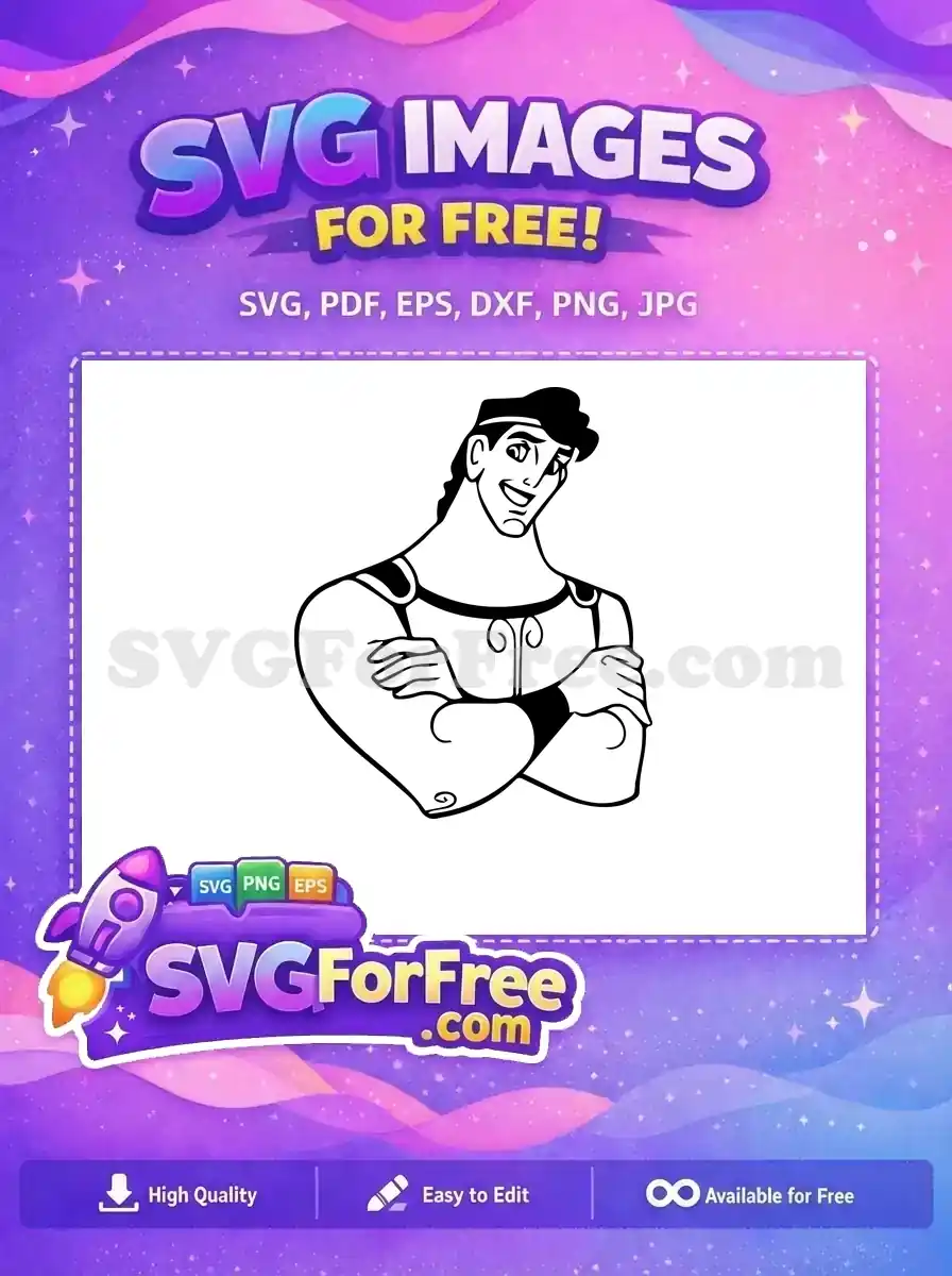 Free Smiling Hercules Free Arms Crossed Hercules Movie Free SVG 3