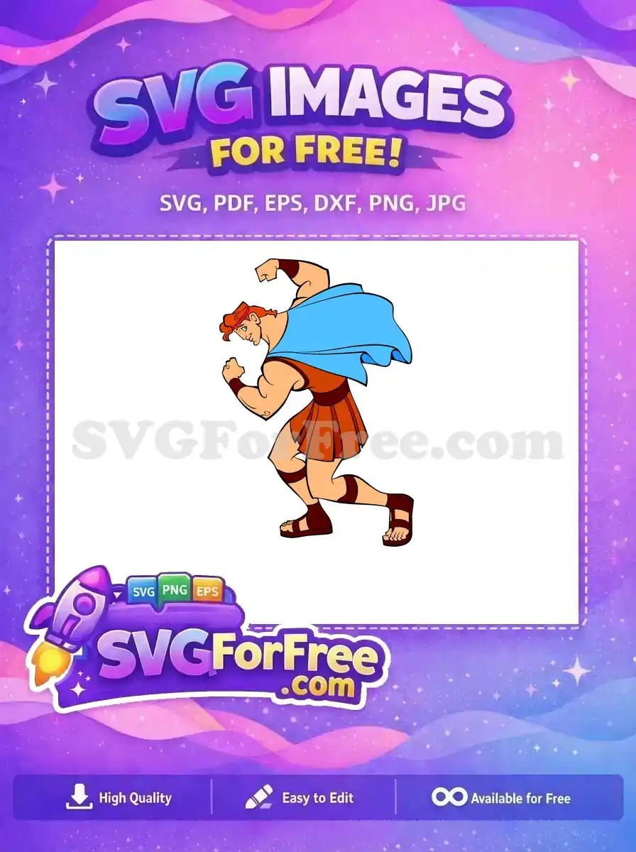 Free Muscular Hero Free Orange Tunic Hercules Disney Free SVG