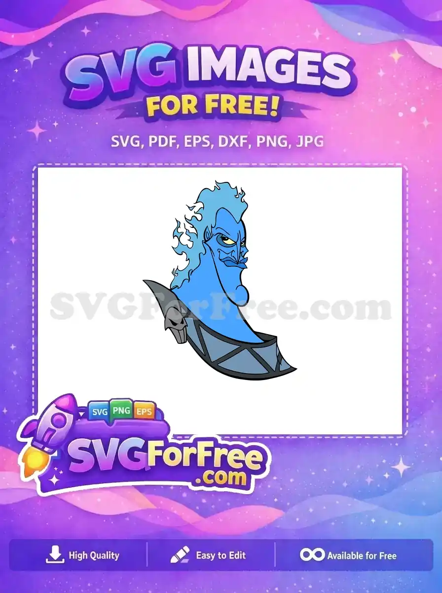 Free Hades Fire Hair Free Skull Accessory Hercules Free SVG