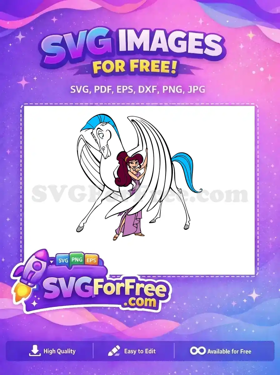 Free Winged Horse Free Purple Gown Hercules Free SVG