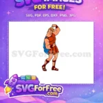 Free Smiling Hercules Muscular Free Blue Cape Hercules Free SVG - Instant Download