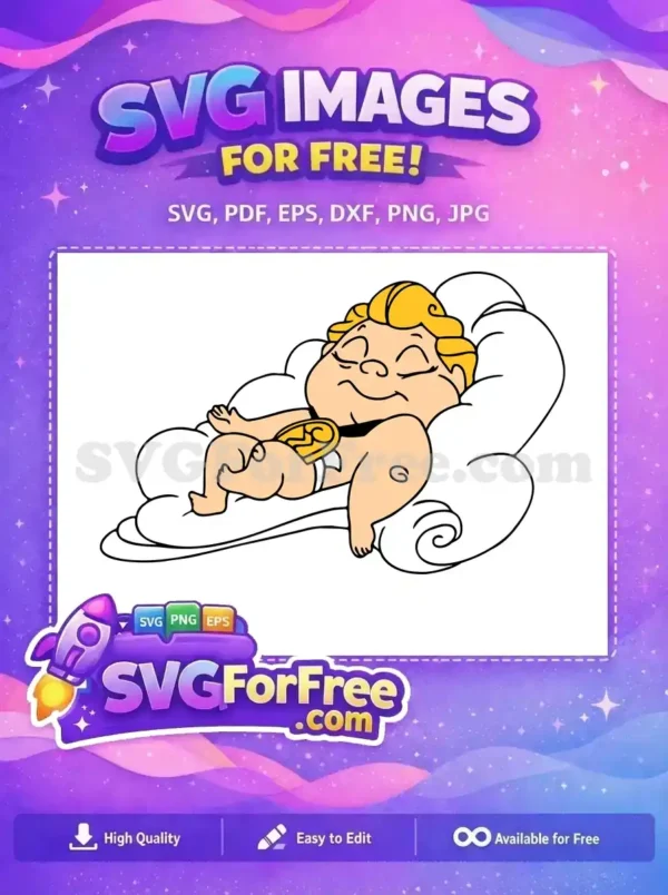 Free Sleeping Infant Free Angelic Wings Hercules Free SVG