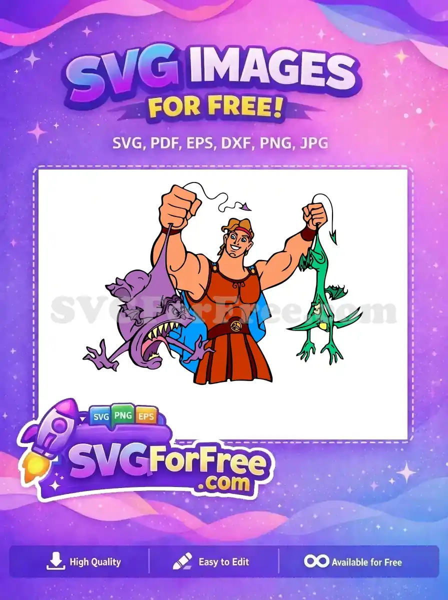 Free Smiling Hercules Free Holding Pain Panic Hercules Free SVG
