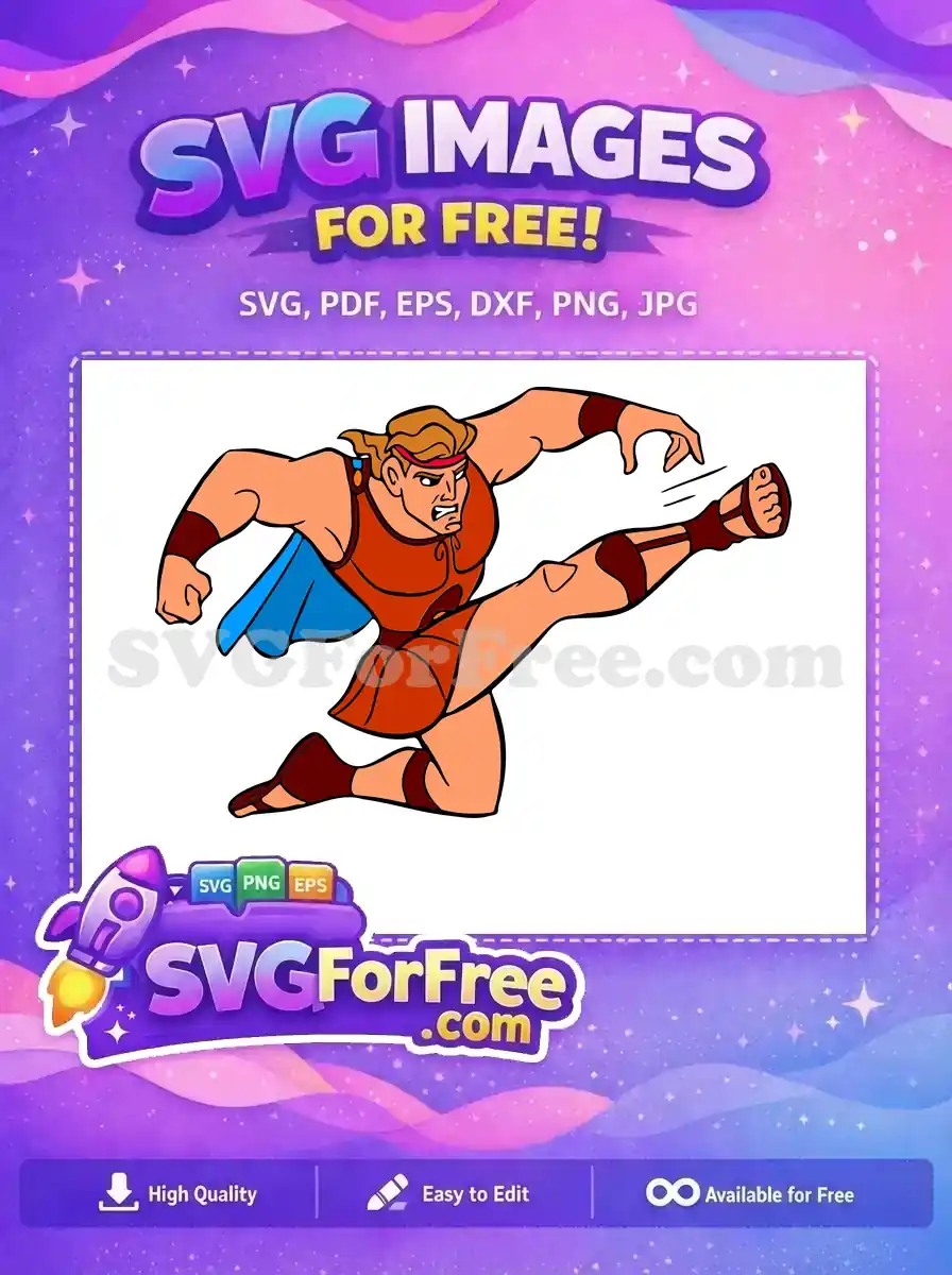 Free Angry Hercules Free Kicking Pose Hercules Free SVG