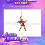 Free Sword Raised Free Muscular Pose Hercules Free SVG - Instant Download