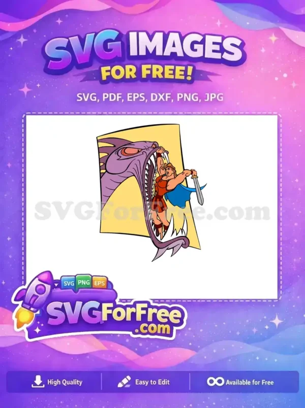 Free Sword Wielding Free Purple Hydra Orange Hercules Free SVG Free Sword Wielding Free Purple Hydra Orange Hercules Free SVG