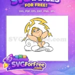 Free Baby Hercules Lightning Free Cloud Sitting Hercules Free SVG - Instant Download