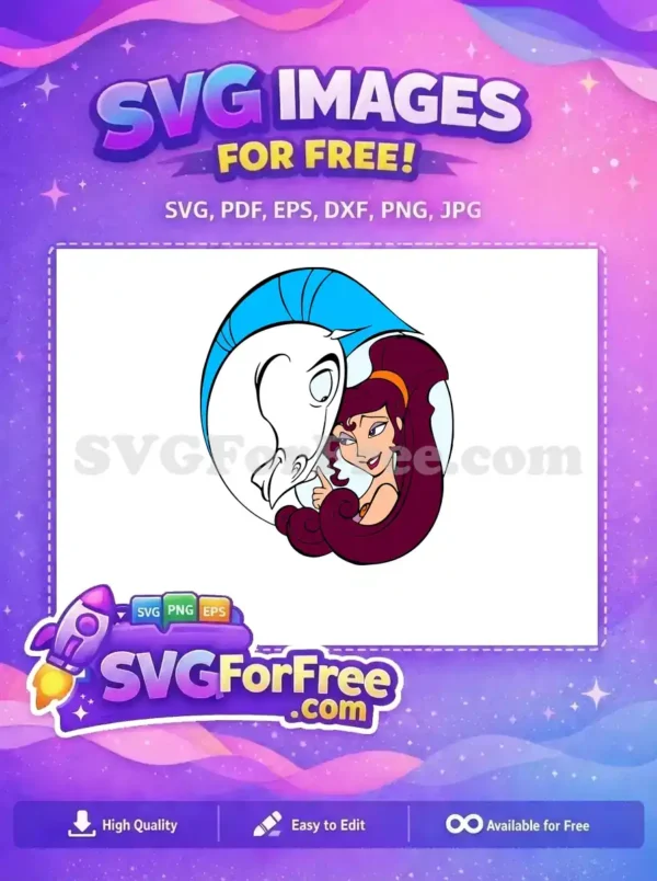 Free Pegasus Detail Free Meg Smirking Pose Hercules Free SVG