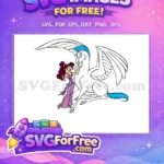 Free Megara with Pegasus Free White Wings Hercules Free SVG - Instant Download