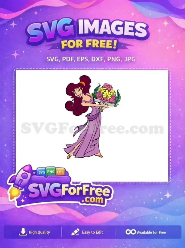Free Smiling Megara Free Flower Bouquet Hercules Movie Free SVG