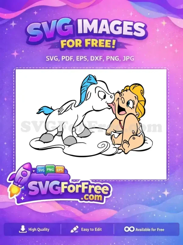 Free Pegasus Licking Free Baby Hercules Laughing Hercules Free SVG