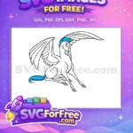 Free Winged Pegasus Free Blue Mane Hercules Free SVG - Instant Download