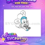 Free Adorable Baby Pegasus Free Blue Mane and Tail Hercules Free SVG - Instant Download