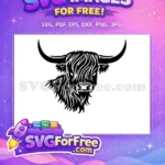 Free Cute Face Free Highland Cow Scotland Free SVG - Instant Download