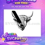 Free Cute Face Free Long Hair Highland Cow Free SVG 1 - Instant Download