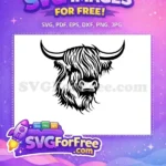 Free Cute Face Free Fluffy Highland Cow Free SVG 2 - Instant Download