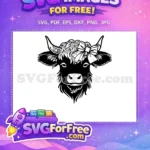 Free Cute Face Free Fluffy Highland Cow Free SVG 5 - Instant Download