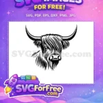 Free Cute Highland Cow Free Fluffy Hair Animal Free SVG 1 - Instant Download