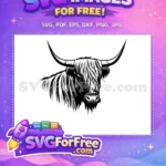 Free Cute Face Free Long Hair Highland Cow Free SVG 2 - Instant Download