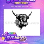 Free Cute Face Free Brown Highland Cow Portrait Free SVG 1 - Instant Download